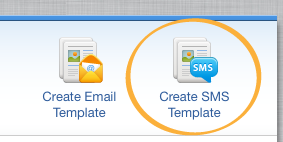 Shortcut under the [New SMS Template] section