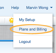 Select [Plans and Billing]