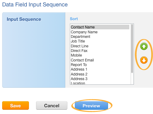 Reorder input sequence and preview
